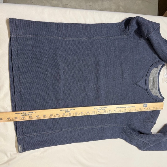 Eddie Bauer Mens Navy Blue Waffle Knit Thermal Long Sleeve Crewneck M - Picture 12 of 13